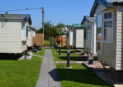 Holiday caravans on a sunny day